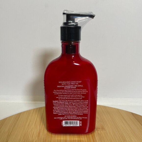 Bath & Body Works Frosted Cranberry Nourishing Hand Soap 8 oz Tea Tree Oil - Picture 3 of 4
